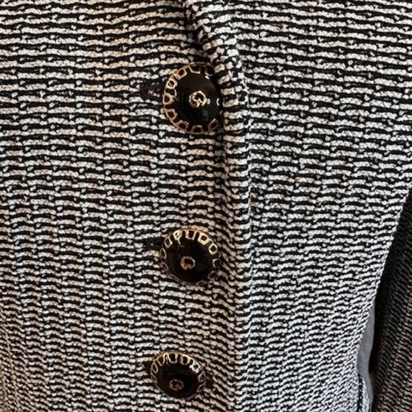 St. John Collection Tweed Pattern Black/White Size 4 Coat - Picture 3 of 9